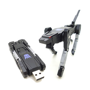 USBメモリ・フラッシュドライブ USB 2.0 64GB PCに対応 変形 ロボットの犬
