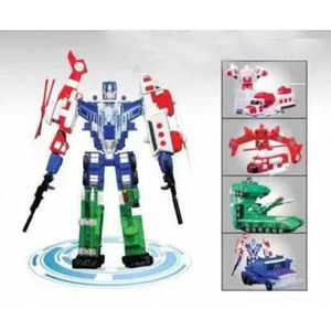 おもちゃ 変形ロボット 戦神金刚  8839 4体合体工程ロボット ブルー