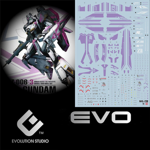 【EVO】MG 1:100 Gundam ZETAIII/Z-3 MSZ-006-3 Z3 ガンダム ガンプラ ディテールアップ用水転写式デカール パープル