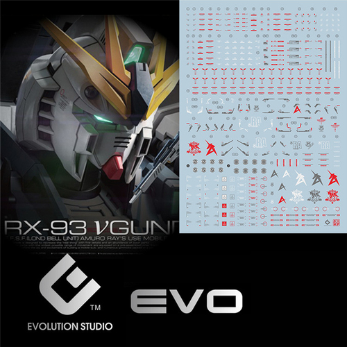 【EVO】RG 1:144 Nu Gundam RX-93  ガンダム ガンプラ ディテールアップ用水転写式デカール